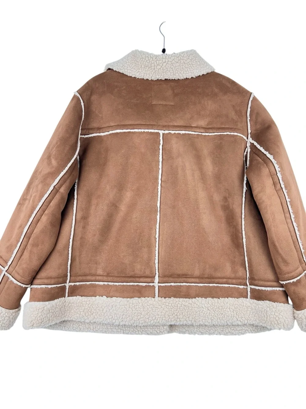 Talbots FAUX SHEARLING SHORT TEDDY COAT Plus 2X Brown Cozy Casual Chic